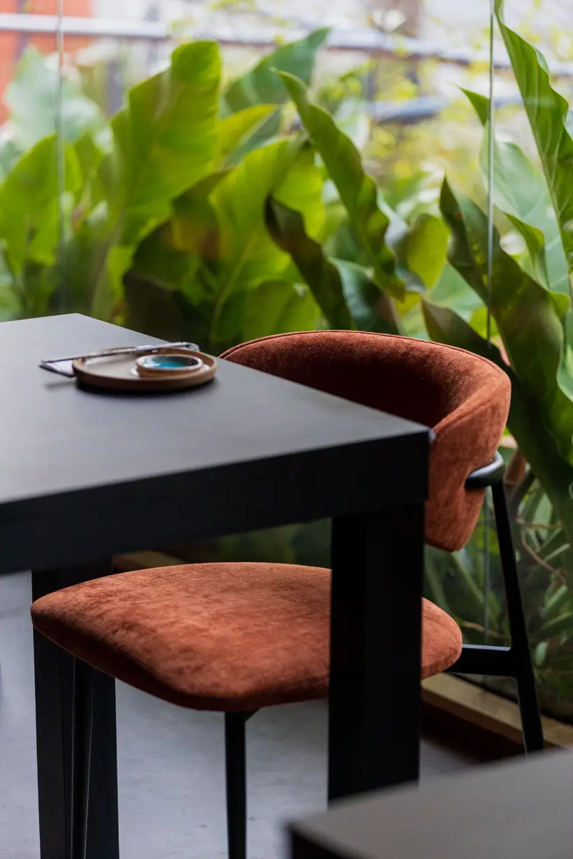 Mesa junto às plantas